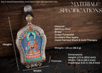 Hand‑Painted Thangka Amulet Necklace | 925 Silver & Rotating Dharma Wheel