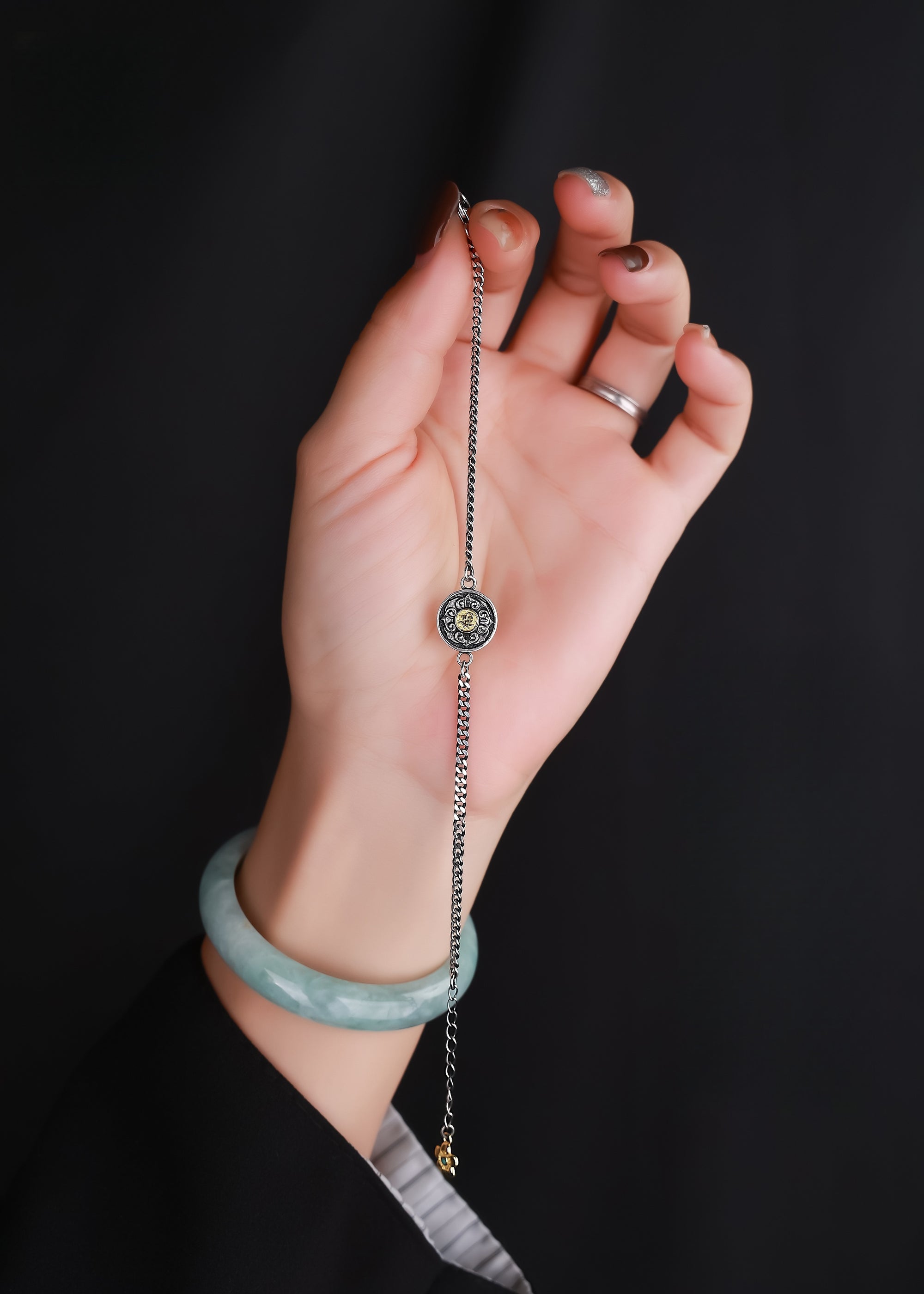 Nine‑Tail Fox Talisman Bracelet | 925 Silver & Red Zircon