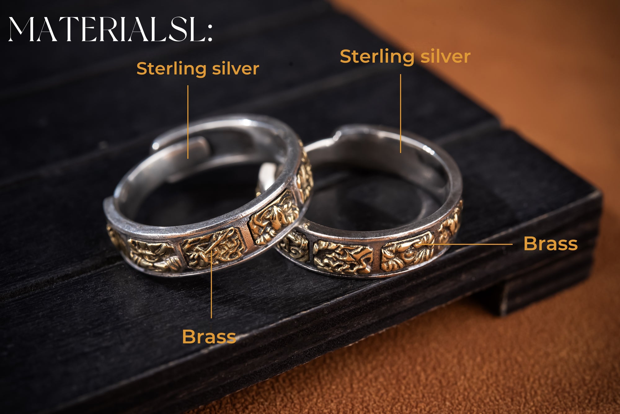 Eight Wealth Deities Guardian Ring | 925 Silver & Brass