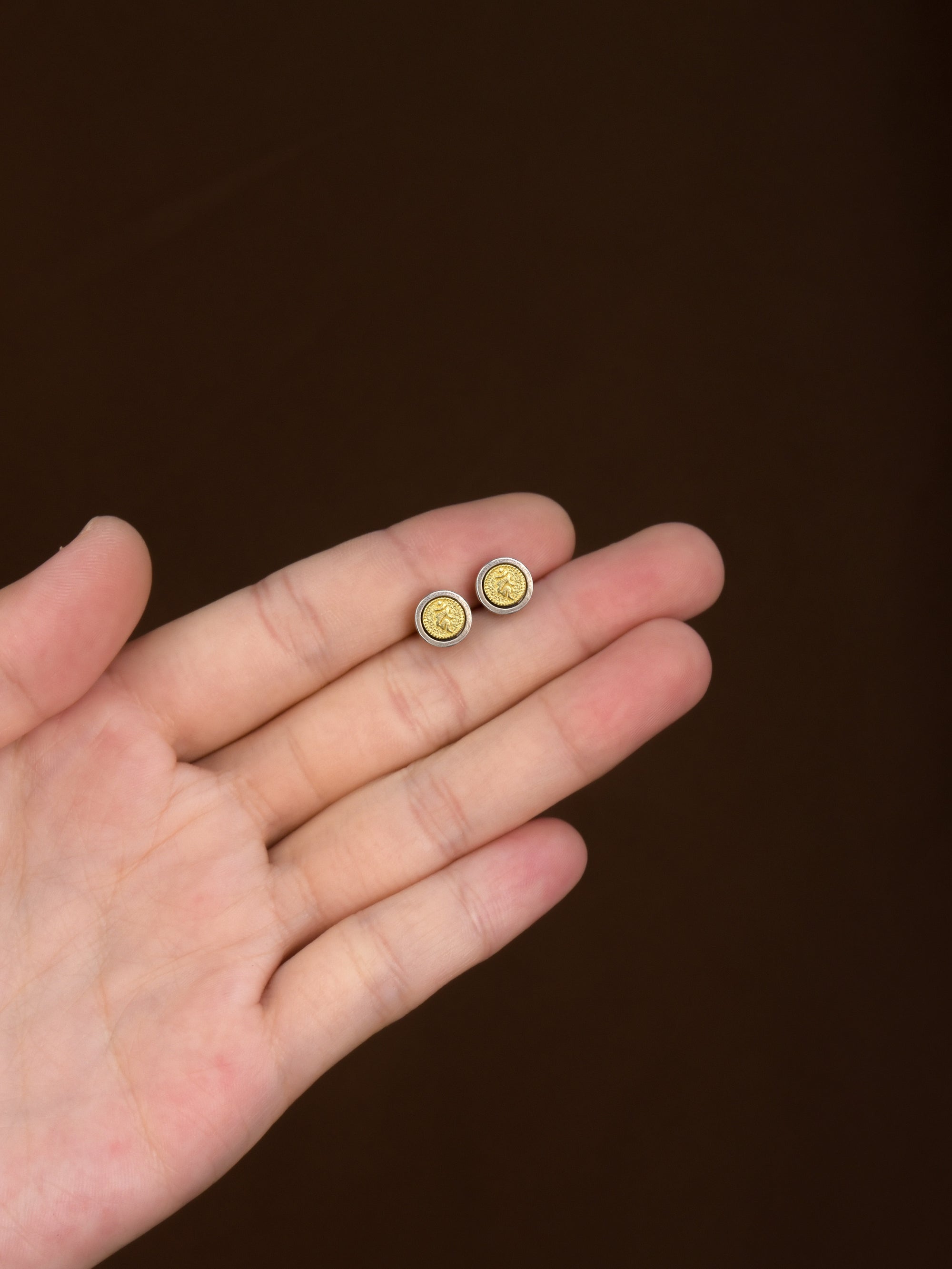 Guardian Zodiac Buddha Stud Earrings | 925 Silver & Brass