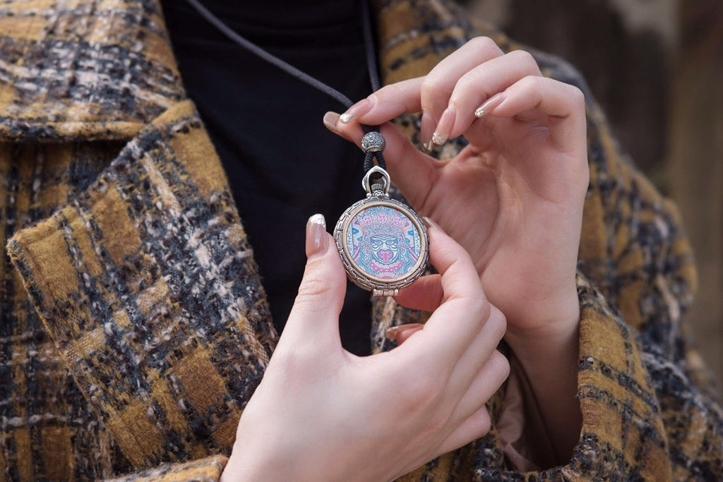 Mandala Gau Thangka Locket Necklace | 925 Silver Amulet