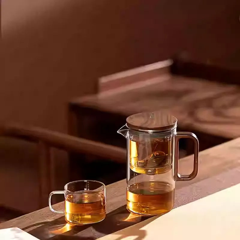 Smart Magnetic Teapot | Lazy Tea Maker with Tea-Water Separation | 600ml Glass Infuser Pot