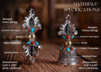 Vajra & Bell Amulet Pendant | Sterling Silver, Turquoise & Agate