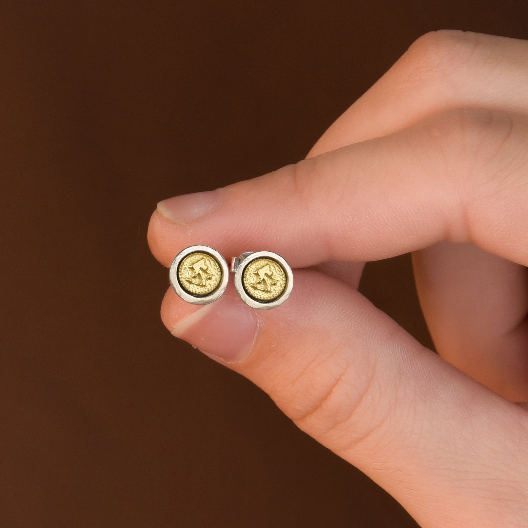 Guardian Zodiac Buddha Stud Earrings | 925 Silver & Brass