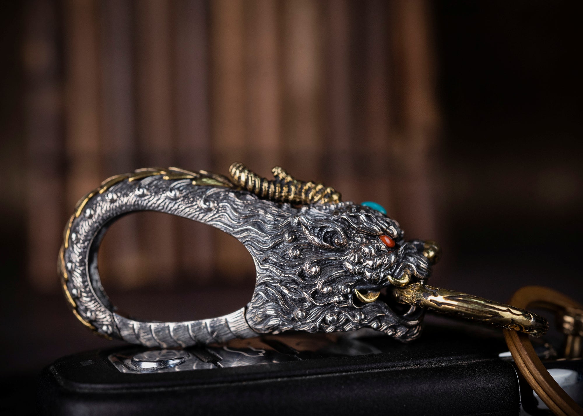 Handcrafted Tibetan Pixiu Keychain with Energy Blessing