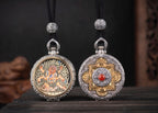 Mandala Gau Thangka Locket Necklace | 925 Silver Amulet