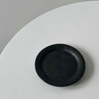 Tibetan Black Pottery Round Plate – 6‑in / 4.7‑in Handmade