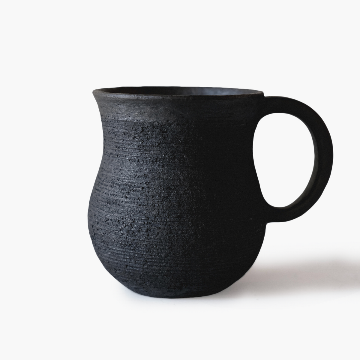 Tibetan Handmade Black Pottery — Vintage Coffee Mug with Handle (280ml)