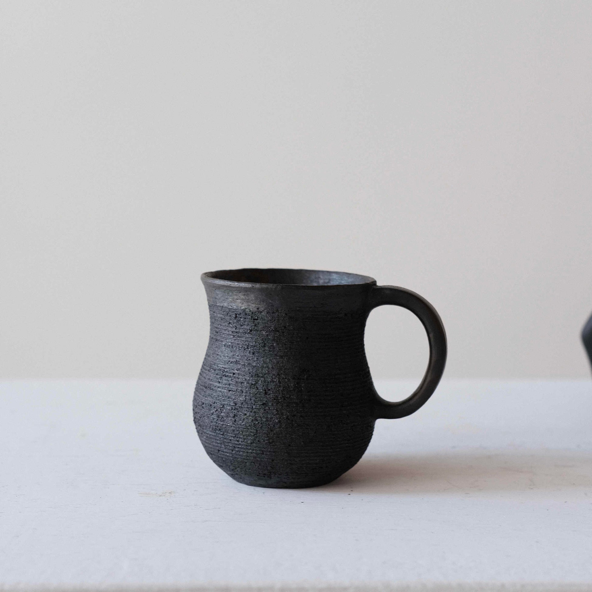 Tibetan Handmade Black Pottery — Vintage Coffee Mug with Handle (280ml)
