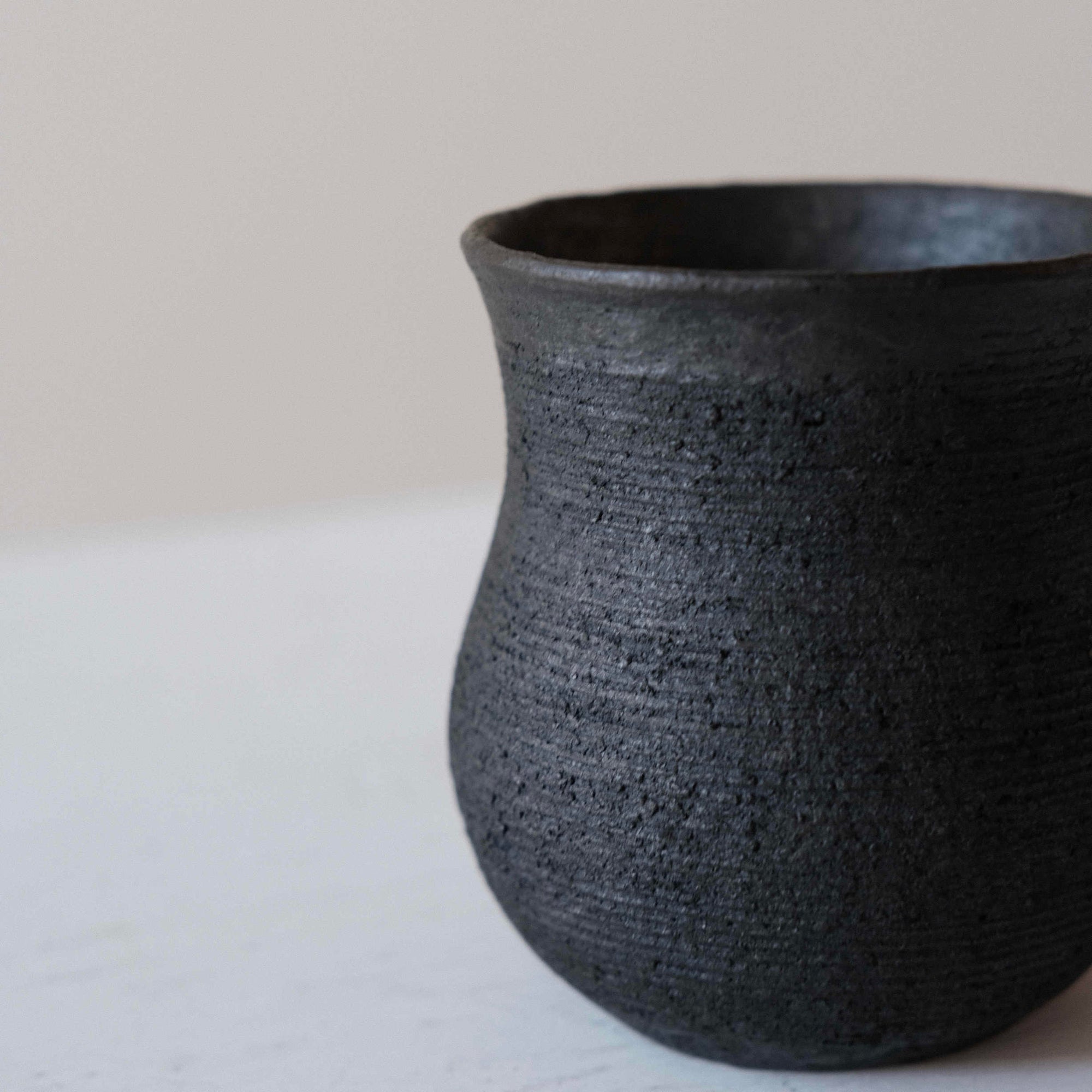 Tibetan Handmade Black Pottery — Vintage Coffee Mug with Handle (280ml)