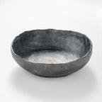 Tibetan Black Pottery Salad Bowl – Handmade 8‑in Rustic Dish