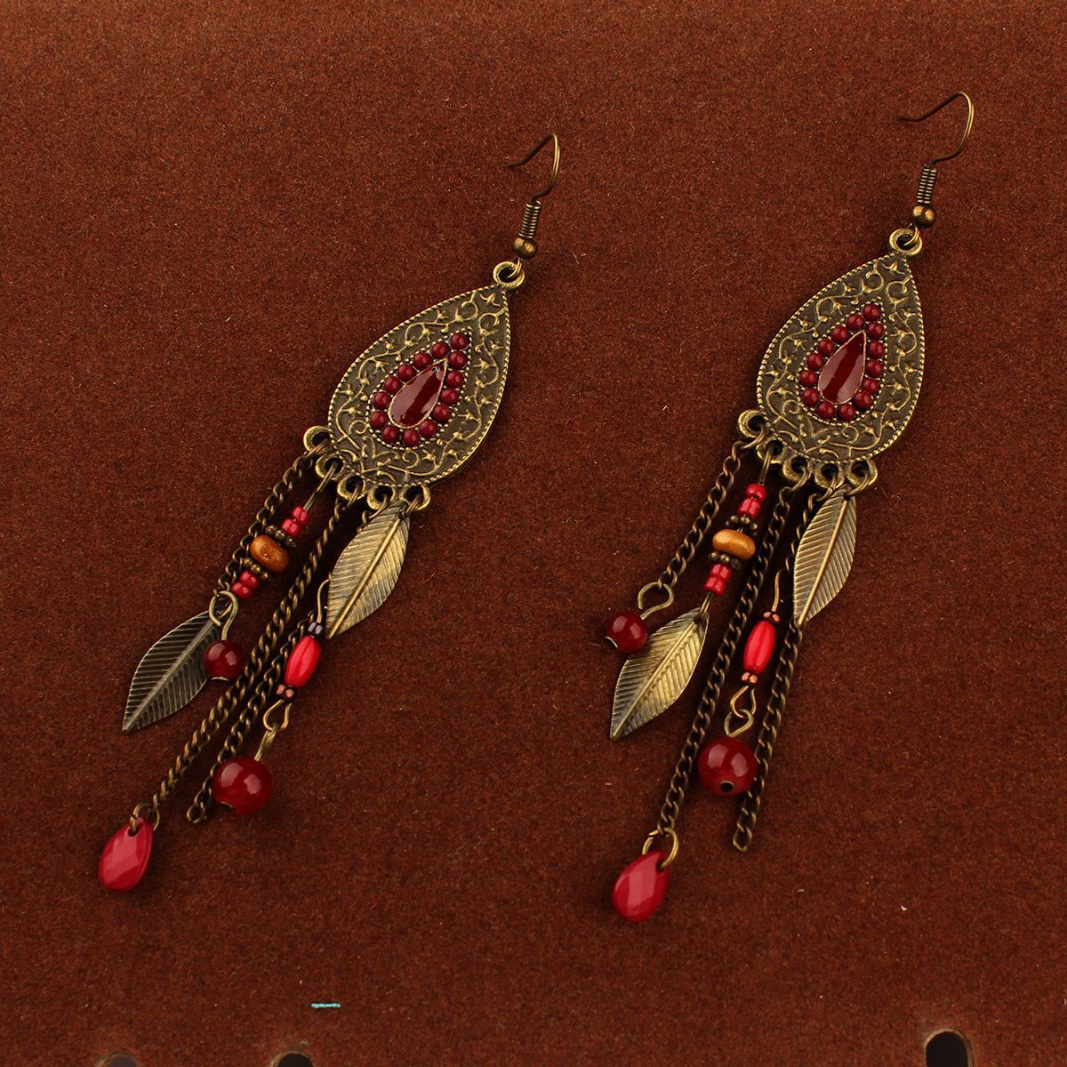 Tibetan Cross-Border Ethnic Silver Earrings | Colorful Feather Dangle Earrings with Turquoise | Long Fringe Bohemian Statement Jewelry