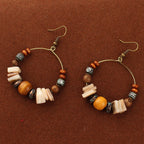 "Tibetan Sun God Earrings" - Solar Feather & Turquoise Dangle Earrings
