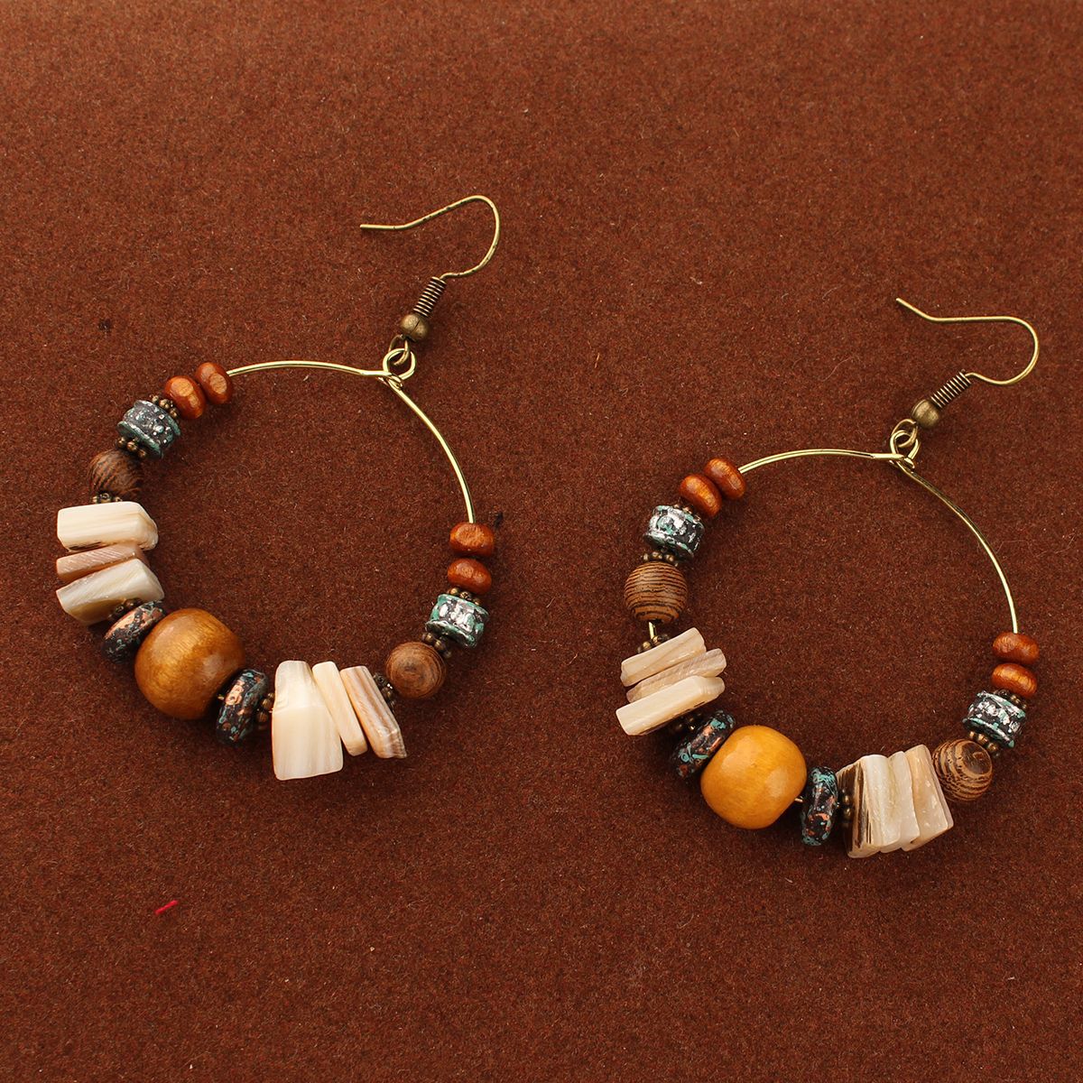 "Tibetan Sun God Earrings" - Solar Feather & Turquoise Dangle Earrings