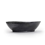 Tibetan Black Pottery Salad Bowl – Handmade 8‑in Rustic Dish