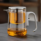 Lazy Magnetic Tea Pot with Tea-Water Separation – Borosilicate Glass Teapot with Infuser (600ml / 800ml / 1000ml)