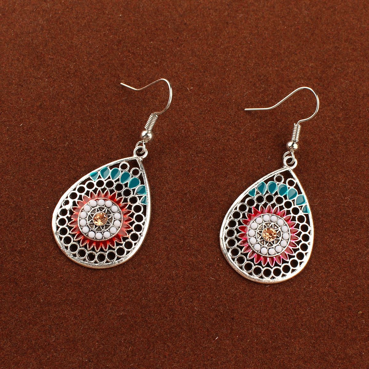 "Peacock King Tribal Earrings" - Royal Blue Feather Statement Dangles