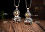 Tibetan Gourd Pendant | Sterling Silver, Brass & Agate Luck Charm