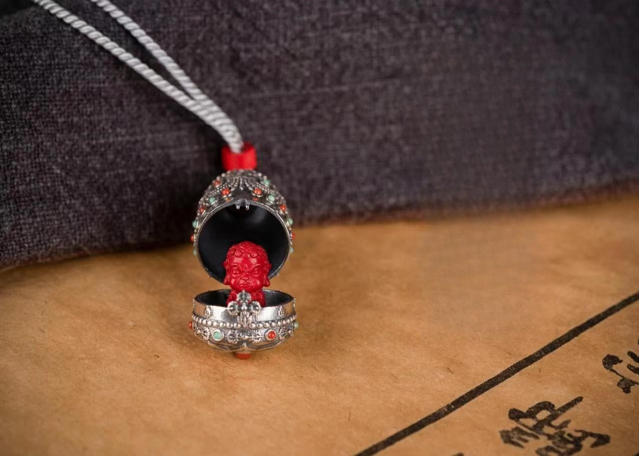 Nine‑Bloom Secret Locket | Choose Your Deity in Sterling Silver