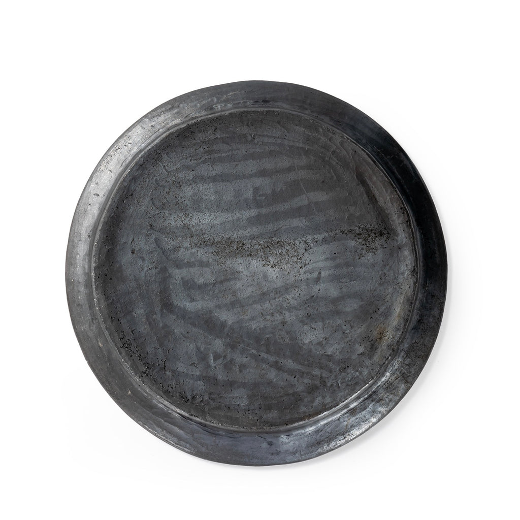 Handmade Tibetan Black Pottery Small‑Eave Plate