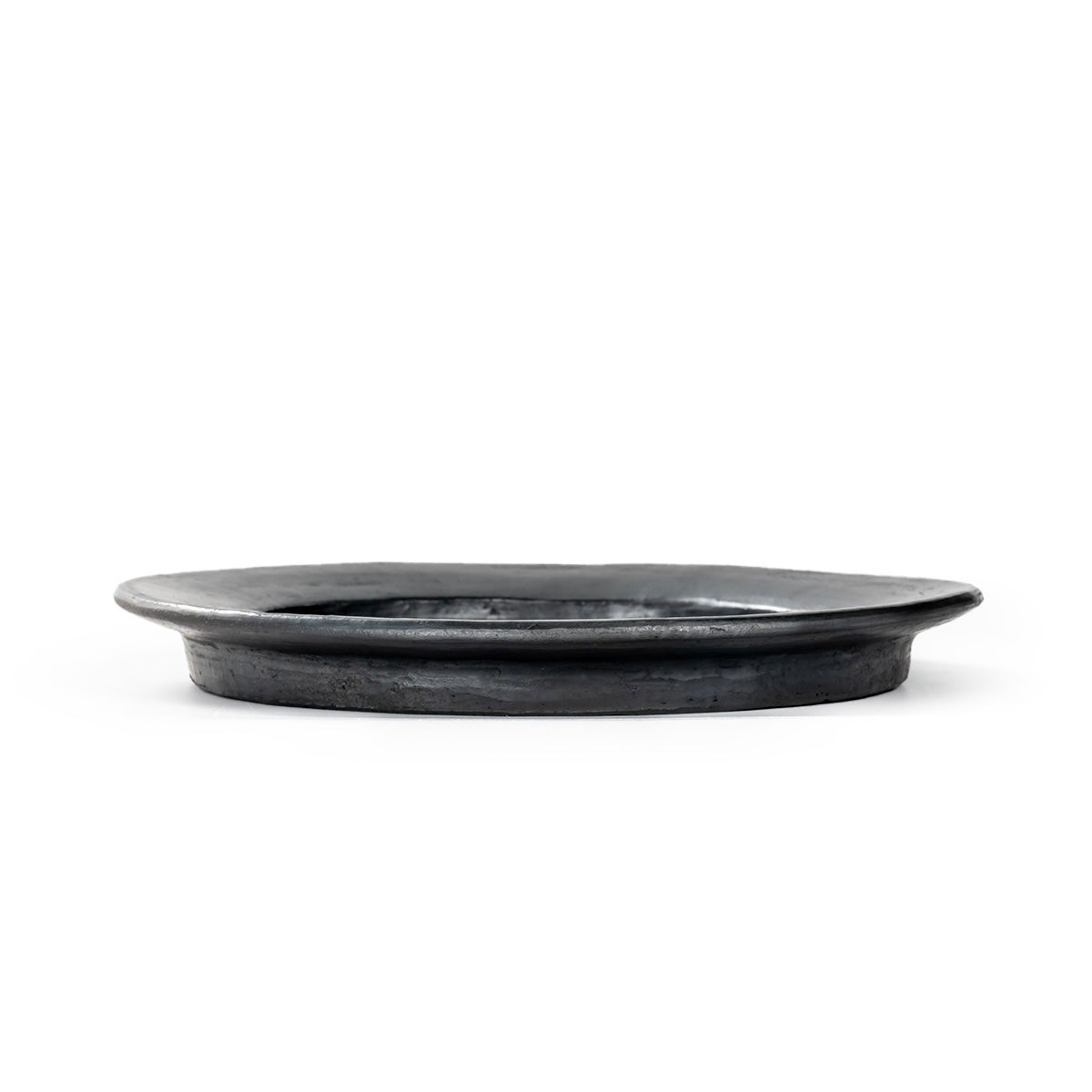 Handmade Tibetan Black Pottery Small‑Eave Plate