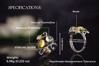 Hope Stone Prehnite Vine Ring | 925 Silver & Tourmaline