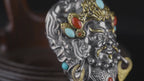 Yellow Jambhala Wealth Locket Pendant | Silver, Brass & Gemstone