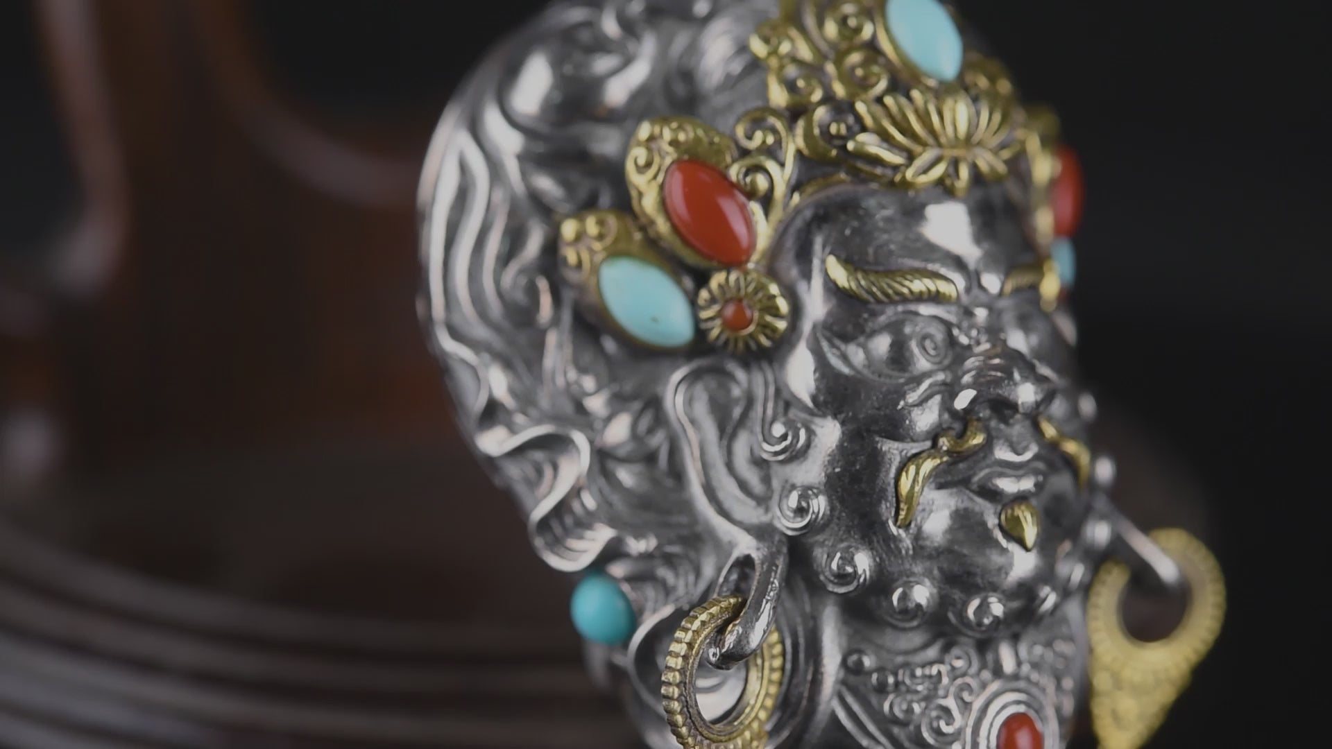 Yellow Jambhala Wealth Locket Pendant | Silver, Brass & Gemstone