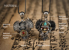 Garuda Guardian Pendant | Sterling Silver, Agate & Turquoise