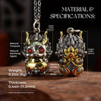 Qilin Fortune Gourd Pendant | Sterling-Silver Gemstone Charm